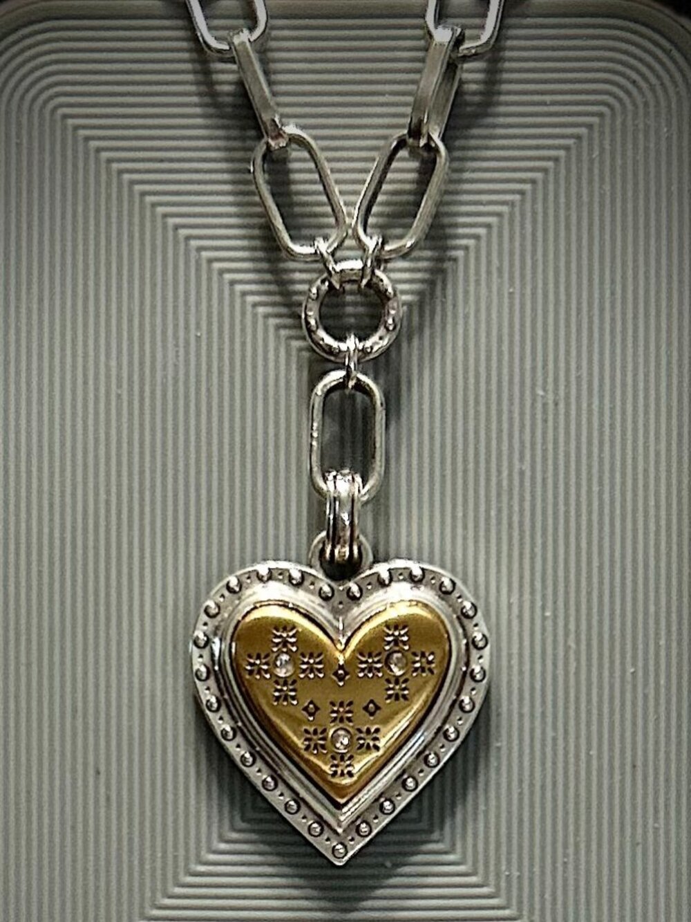 Brighton Collectibles Mosaic Heart Two-tone Necklacel